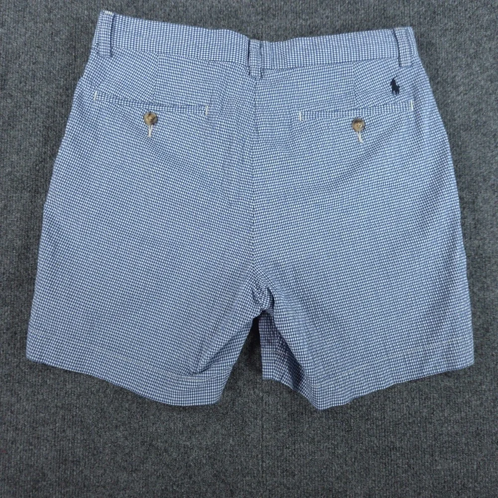Polo Ralph Lauren Mens 29 (FIT 30) Blue White Gingham Stretch Classic Fit Shorts